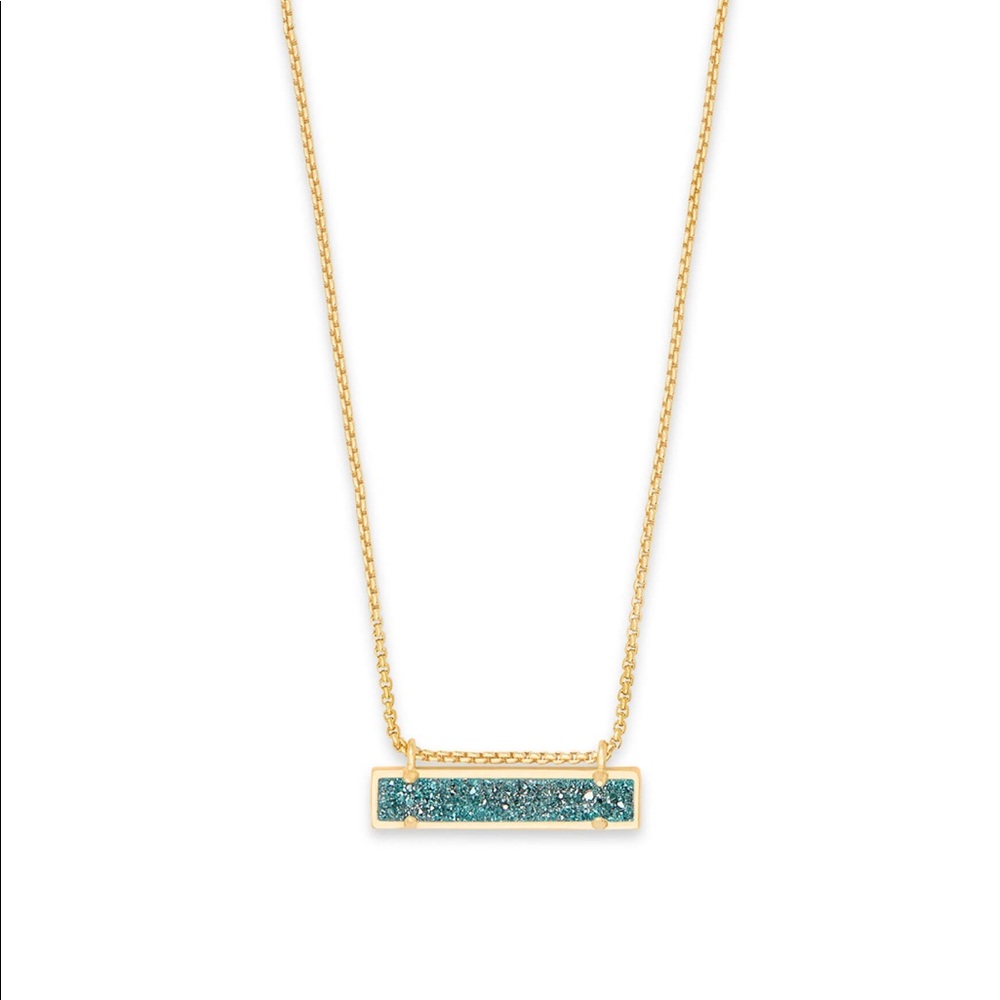 ✨NWOT Kendra Scott Leanor Necklace In Aqua Drusy